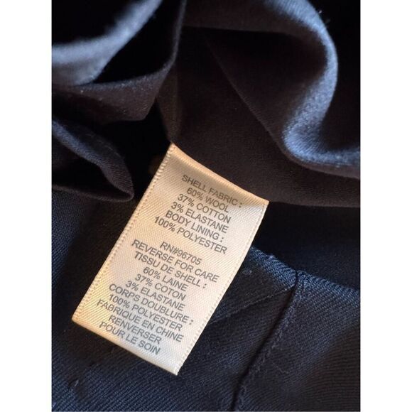 NEW Rebecca Taylor Navy Cap Sleeve Wool Cotton Blend Dress - Picture 7 of 7